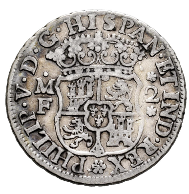 Felipe V (1700-1746). 2 reales. Columnario. 1741. México. MF.