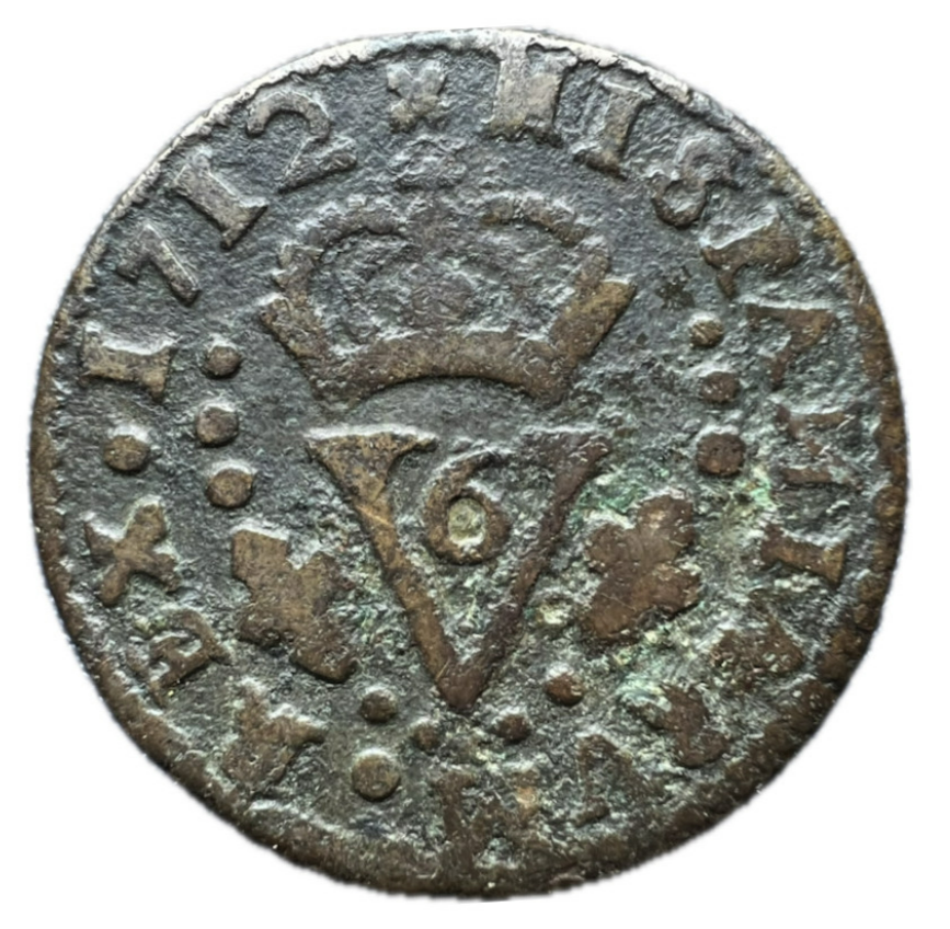 Felipe V (1700-1746). Seiseno o seisó. 1712. Valencia.