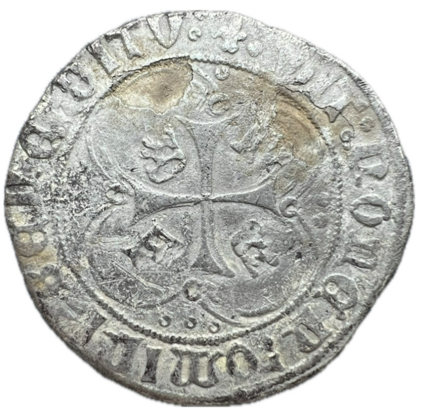 Fernando I de Navarra, II de Aragón. (1512-1516). 1 real. Navarra. MBC+/MBC. Muy rara