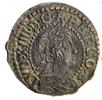 1645. Guerra dels Segadors. Barcelona. 1 sisè. Lluís XIV busto definitivo.