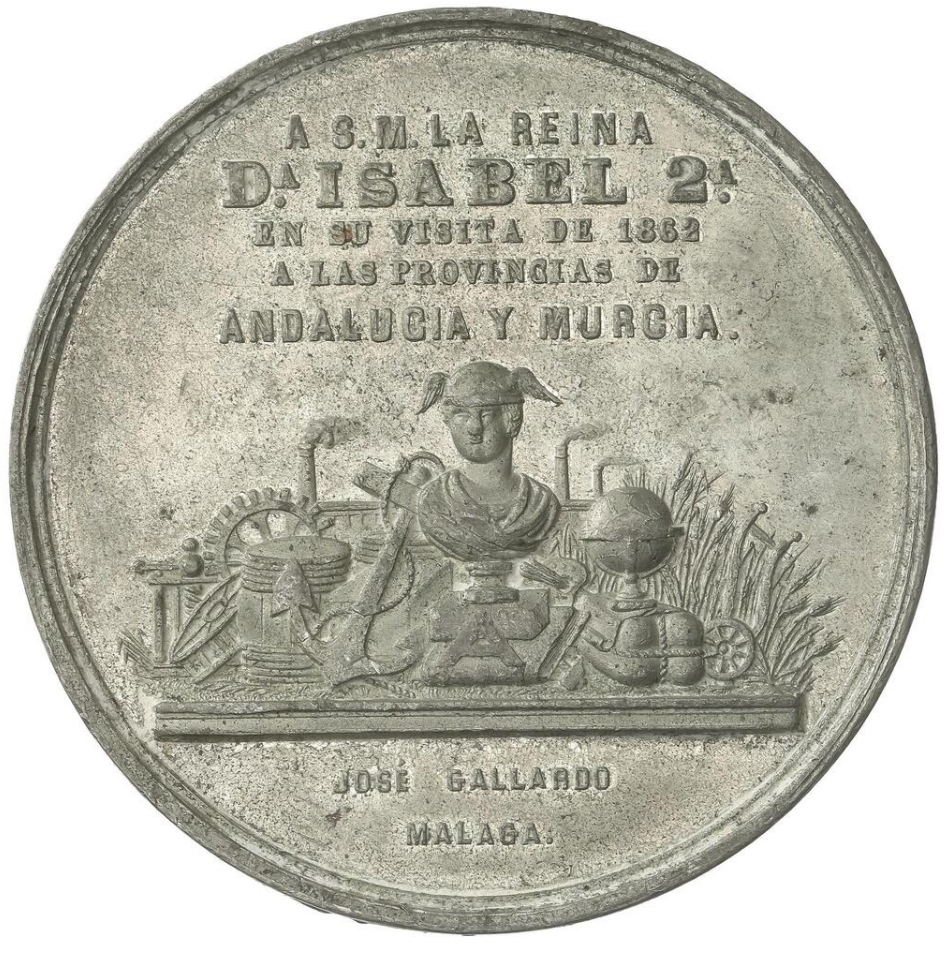 Medalla ISABEL II. 1862. Visita Real a las Provincias de Andalucía y Murcia. Ø 51 mm. EBC