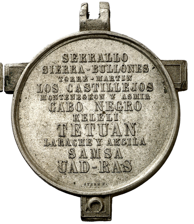 1860. Isabel II. Campaña de África. Medalla de distinción. Escasa. Tetuán.