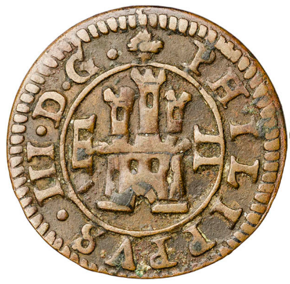 1607. Felipe III. Segovia. 2 maravedís. MBC+. Buen ejemplar