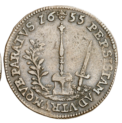 1655. Felipe IV. Bruselas. Tesorería desconocida. La Defensa contra los franceses. Jetón. MBC