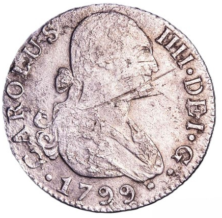 CARLOS IV. 2 Reales. 1799. Sevilla