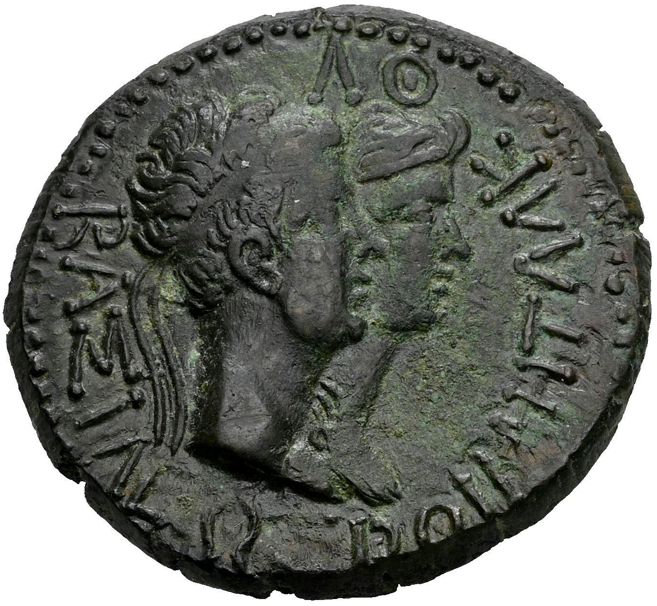 Augusto y Rhoemetalkes I. 11 a.C. - 12 d.C. Tracia.