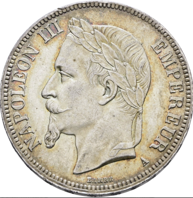 Francia. Napoleón III. 1852-1870. 5 francos 1867 A. Excelente estado