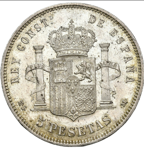 ALFONSO XII. 5 pesetas. Madrid. 1885*18-85.