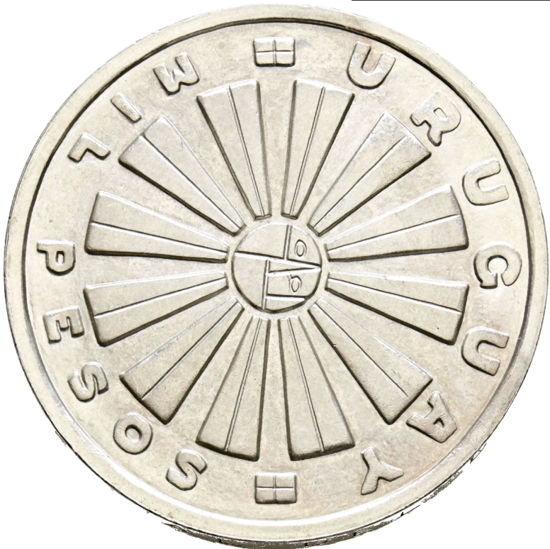 URUGUAY. 1000 pesos. (Ar. 25,09g/37mm). 1969. FAO. (Km#55). SC-.