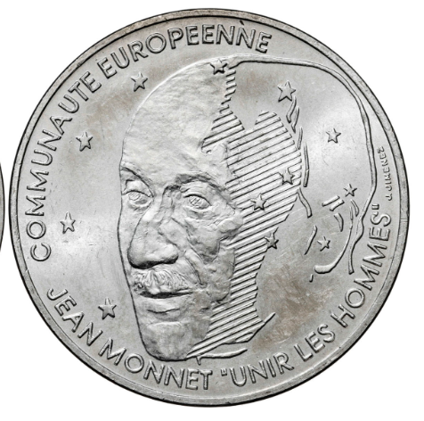 FRANCIA 100 Francos de 1992. Conmemora a Jean Monnet. Plata. SC
