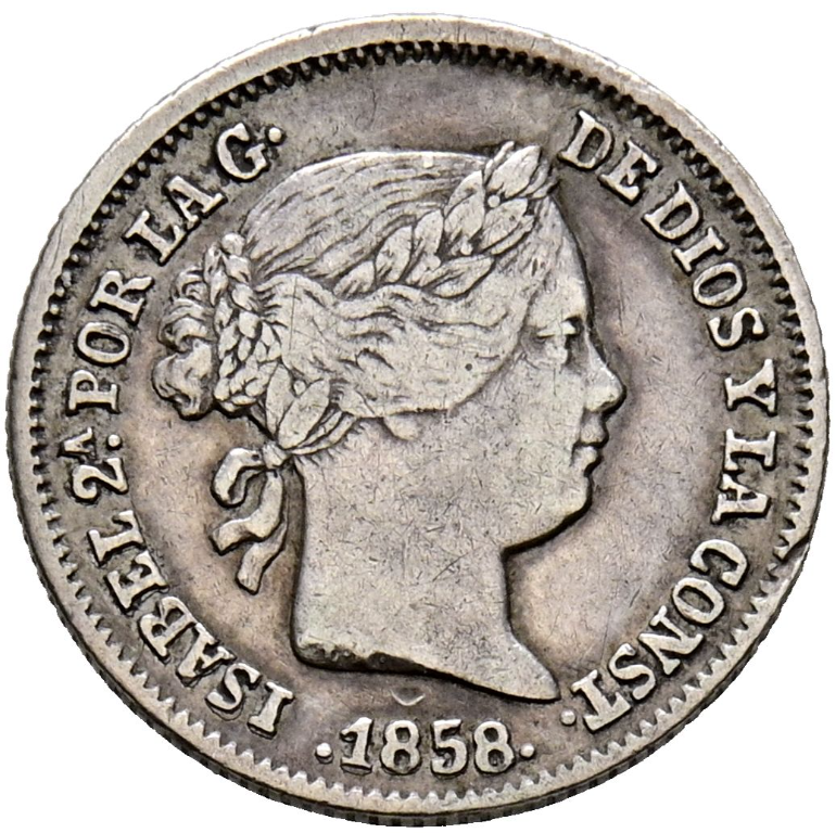 ISABEL II (1833-1868). 1 Real. 1858. Sevilla. Escasa