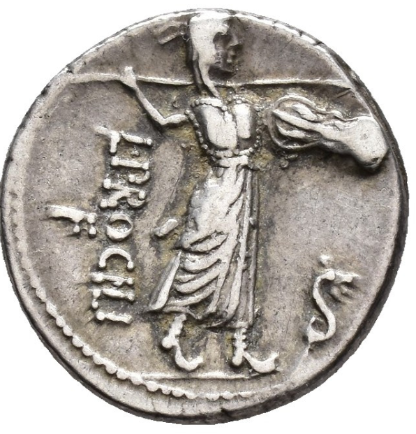 GENS PROCILIA. L. Procilius f. Denario. Roma (80 a.C.).