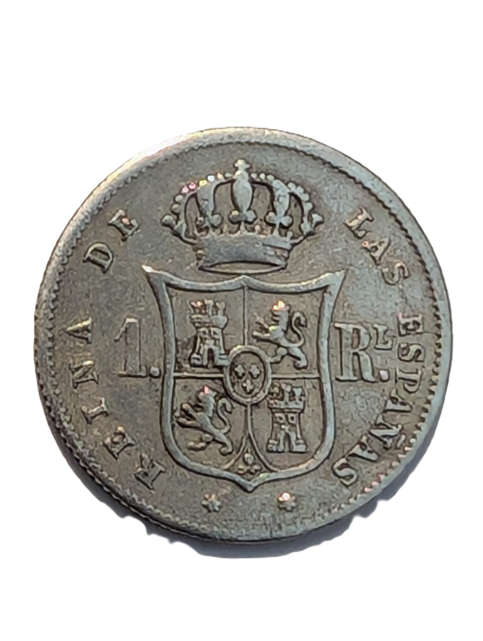 Isabel II. 1 Real. Madrid. 1852. BC+