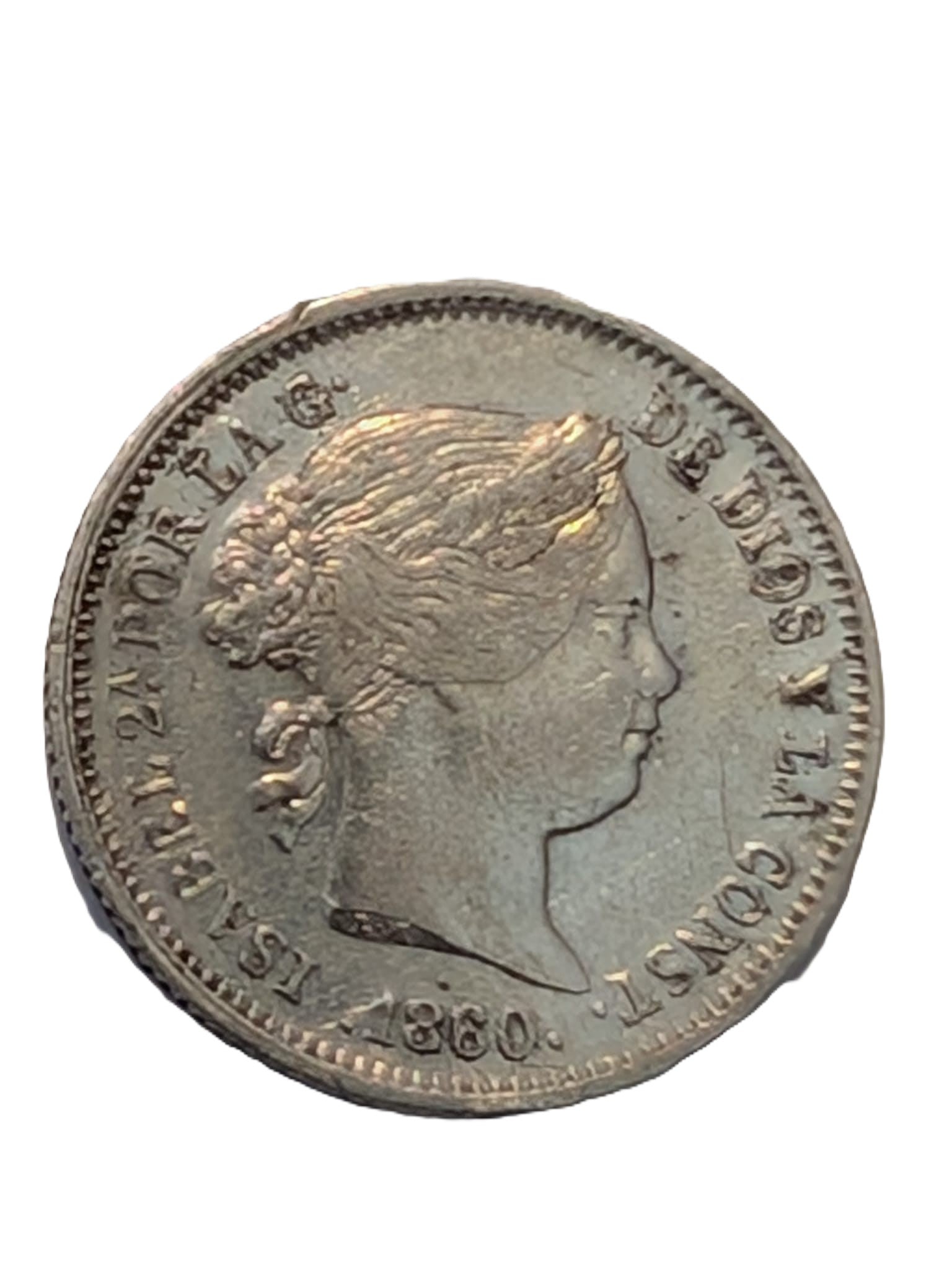 Isabel II. 1 Real. Madrid. 1860.