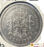 ALFONSO XII. 5 pesetas. 1875 DE M. BC+