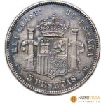 ALFONSO XII. 5 PESETAS. DEM. 1877 *18-77. EBC