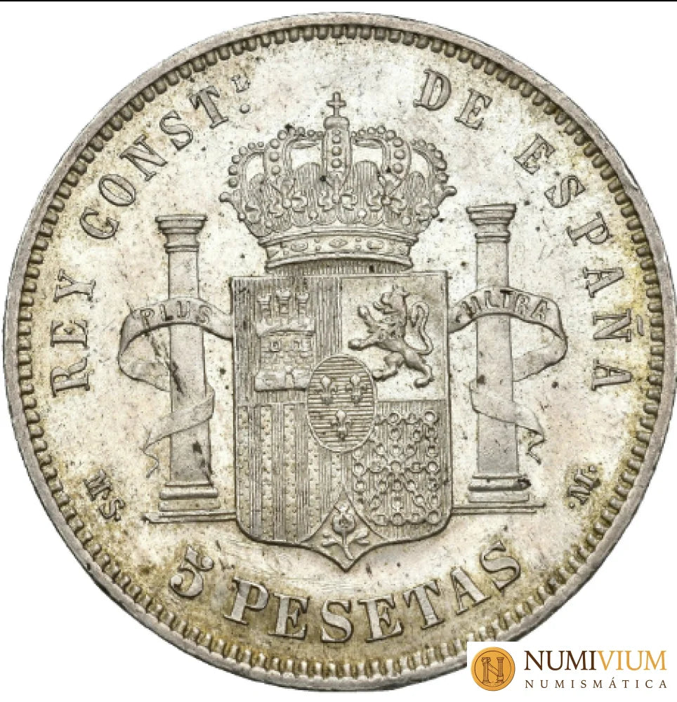 ALFONSO XII. 5 pesetas. Madrid. 1885*18-85.