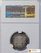 Alfonso XIII (1886-1931). Puerto Rico. 20 centavos. 1895. Escasa así. Encapsulada AU58 (EBC+) Moneda histórica