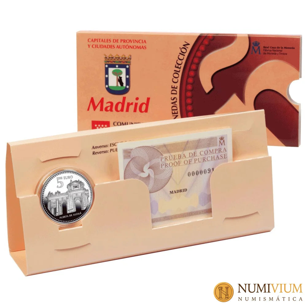 CAPITALES ESPAÑOLAS - MADRID. 5 € de plata Proof
