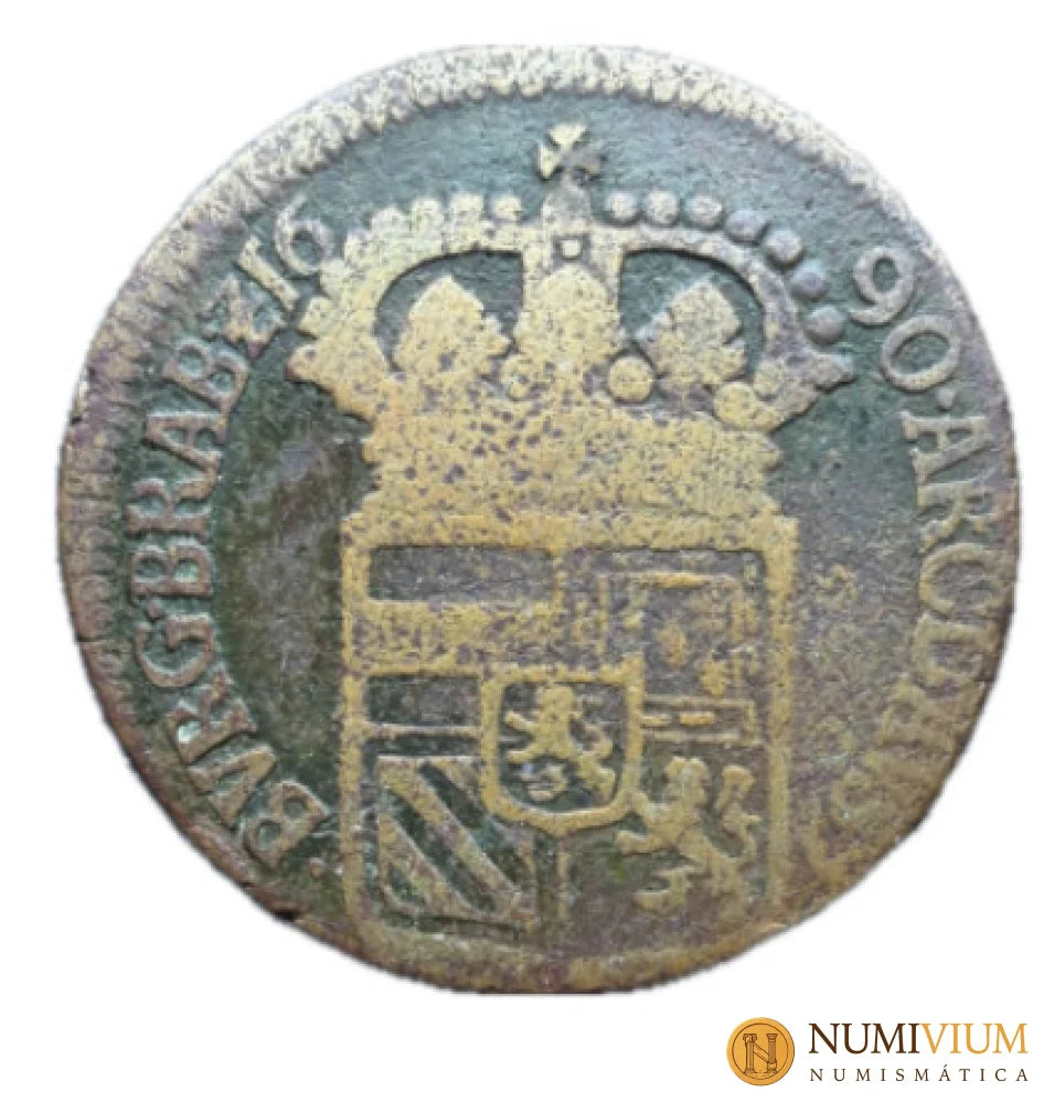 Carlos II (1665-1700). 1 liard. 1690. Brujas. - 1 Liard