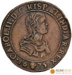 Carlos II (1665-1700). Jetón. 1675. Bruselas.