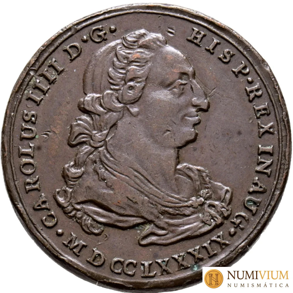 CARLOS IV (1788-1808). Medalla Proclamación en Carmona (Sevilla). 1789. MBC+ Medalla