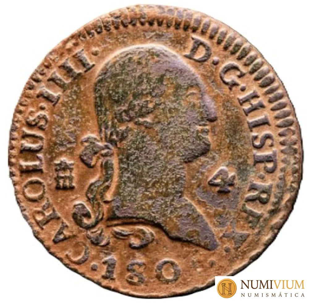 CARLOS IV. 4 Maravedís. Segovia. 1801.