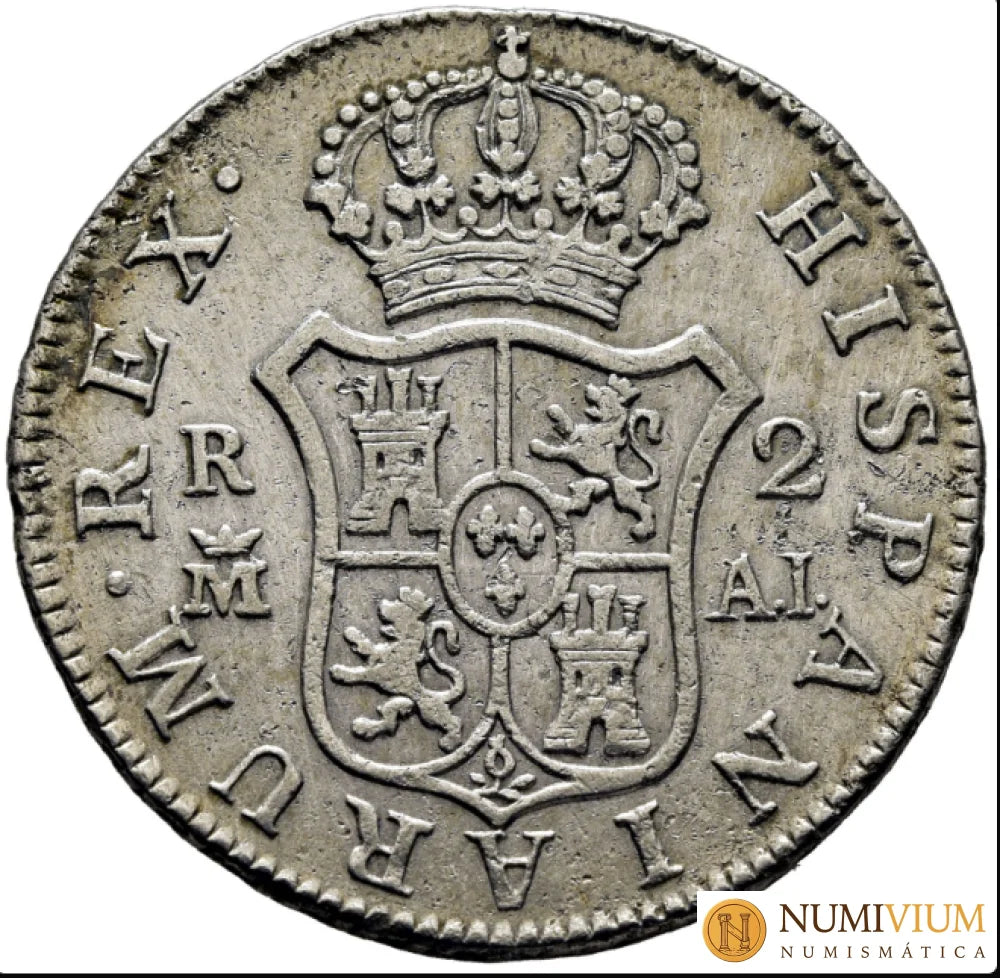 CARLOS IV. Madrid. 2 reales. 1808. AI. MBC/MBC+