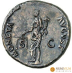 DOMICIANO Augusto 81-96. As Diosa MONETA en reverso. RIC 417. Buen ejemplar. MBC