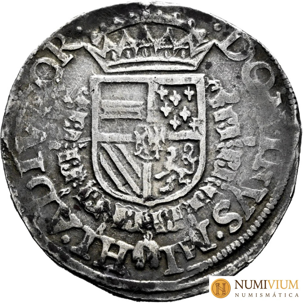 Felipe II (1556-1598). 1/2 escudo de Borgoña. 1568. Amberes. Escasa. MBC Felipe II