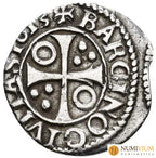 FELIPE III. 1/2 croat. Barcelona. 1613. AR 1,61 g. 17,4 mm.