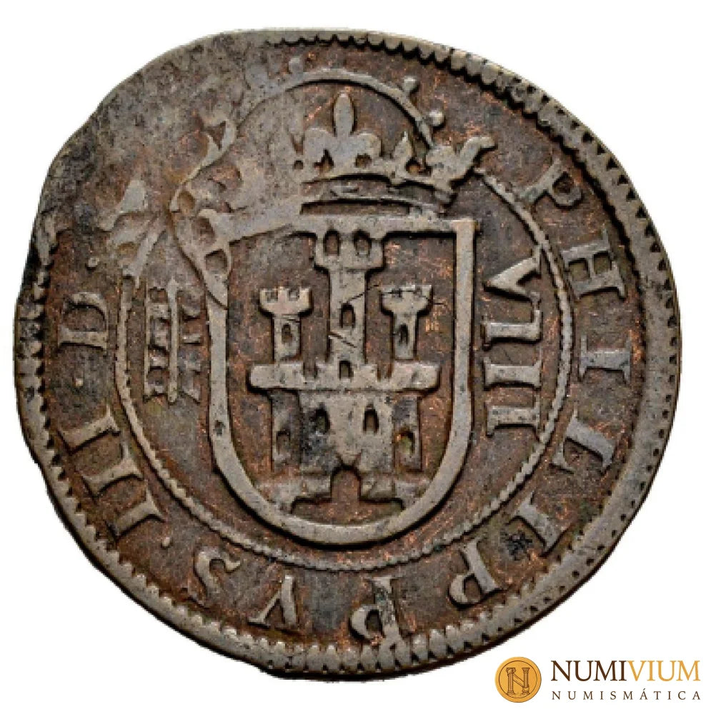 Felipe III (1598-1621). 8 maravedís. 1606. Segovia. Resello XII Resellos