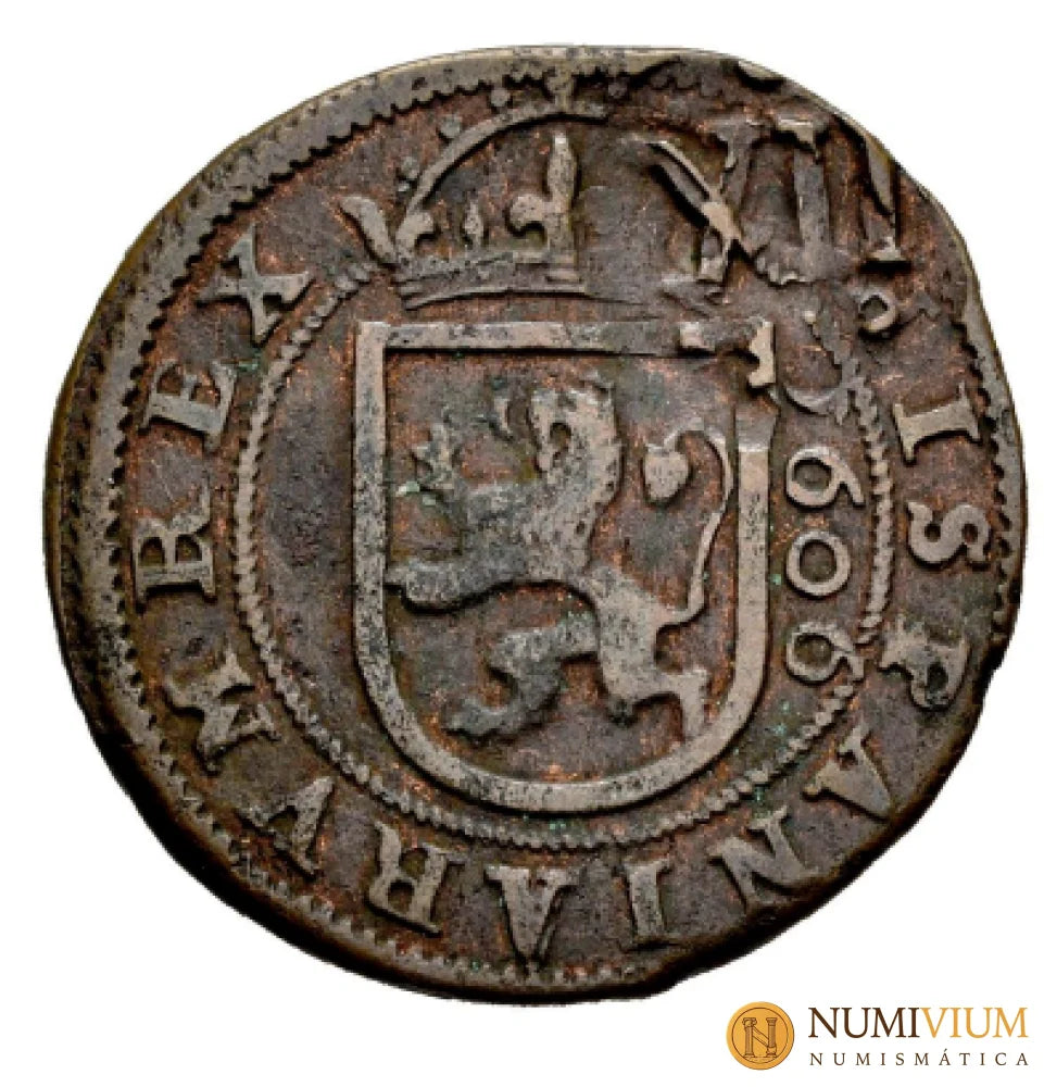 Felipe III (1598-1621). 8 maravedís. 1606. Segovia. Resello XII Resellos