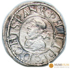 Felipe III (1598-1621). Moneda de ½ croat de plata. Barcelona 1611 (cruz pequeña). Medio croat