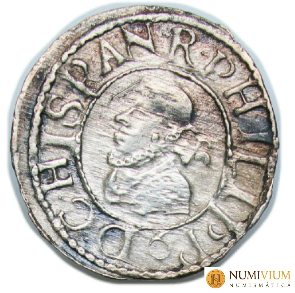 Felipe III (1598-1621). Moneda de ½ croat de plata. Barcelona 1611 (cruz pequeña). Medio croat