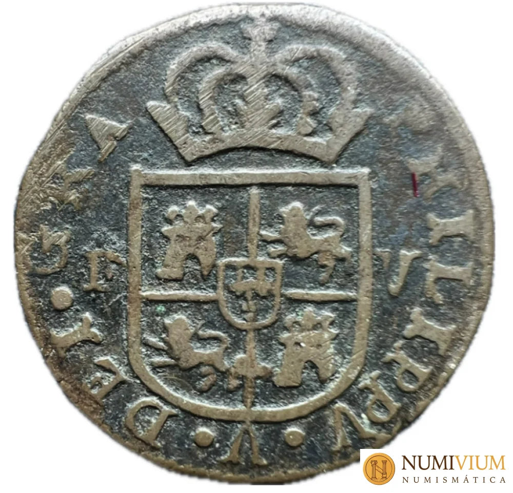 Felipe V (1700-1746). Treseta (de diner). 1710. Valencia. Treseta