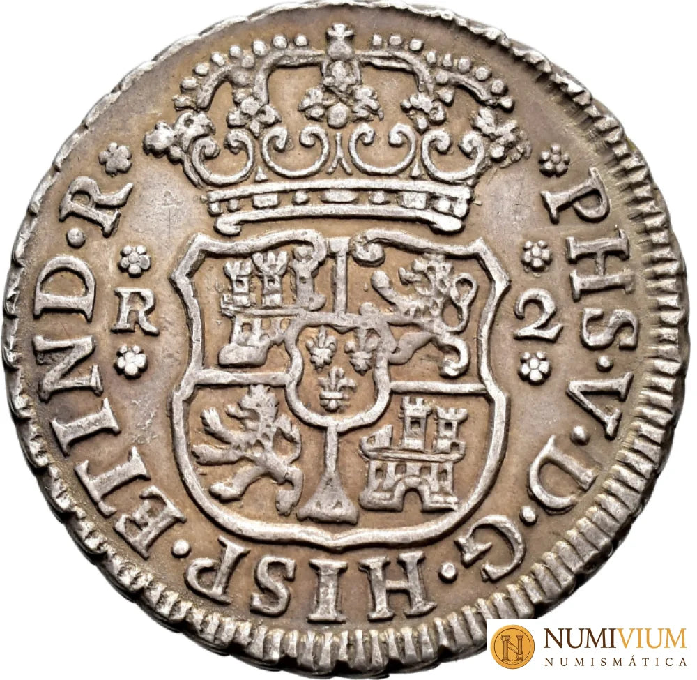 FELIPE V. 2 reales. Columnario. 1746. México. MBC+ Columnario