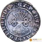 FERNANDO E ISABEL (1497–1504). ½ Real ceca de Burgos. Very fine. 1/2 Real