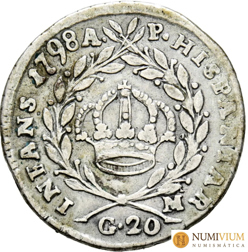 FERNANDO IV (Infante de España). (1759-1816). 20 Grana. Nápoles. Escasa. Grana