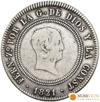 FERNANDO VII. 10 reales. 1821. Sevilla. RD. MBC-/MBC.