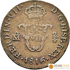 Fernando VII. 2/4 de Tlaco. México. 1816. Escasa