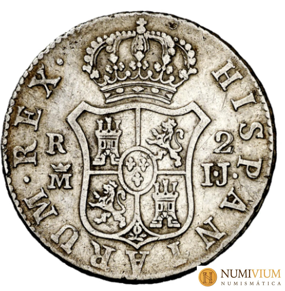 FERNANDO VII. 2 reales. 1813. Busto desnudo. Escasa. MBC-