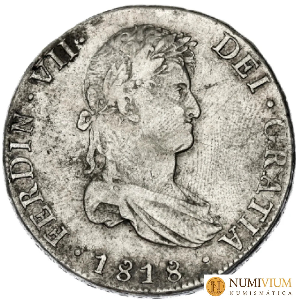 FERNANDO VII. 8 Reales. 1818. Potosí PJ. Bolivia.