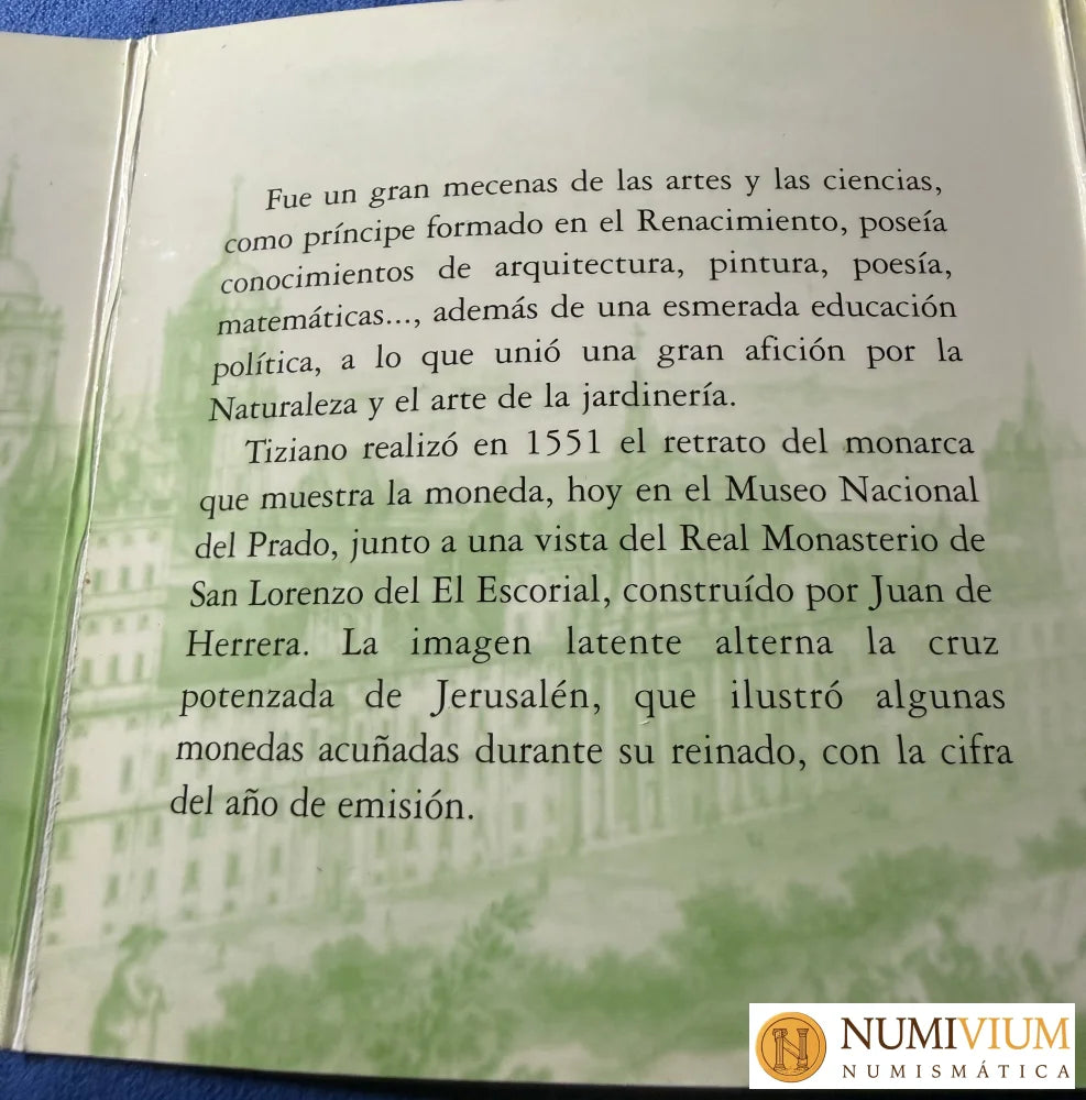 FNMT 1998. 2000 PESETAS DE PLATA DE FELIPE II. EN CARPETA OFICIAL DE LA FNMT