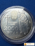 FNMT 1999. Año Xacobeo. Moneda en plata de 2.000 pesetas. Proof