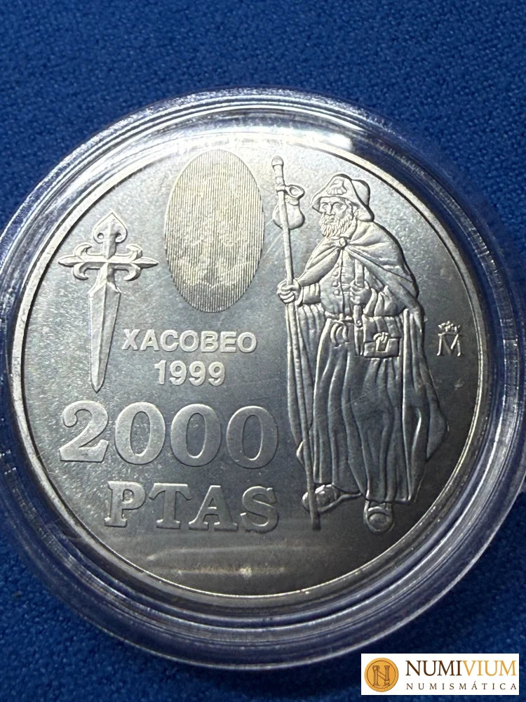 FNMT 1999. Año Xacobeo. Moneda en plata de 2.000 pesetas. Proof