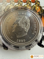 FNMT. 2000. V Centenario de Carlos V. 2.000 pesetas en plata. Carterita original