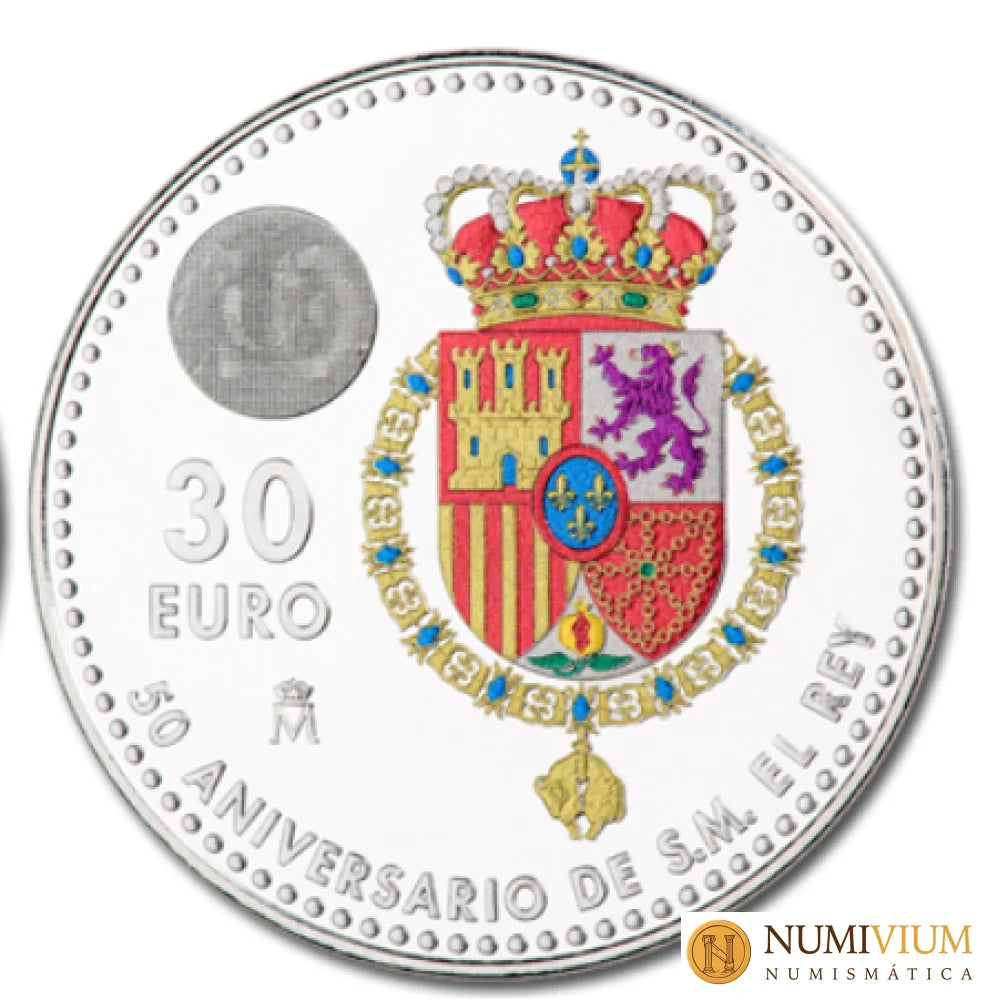 FNMT 2018. 50 aniversario de S.M. El Rey. 30 € plata proof