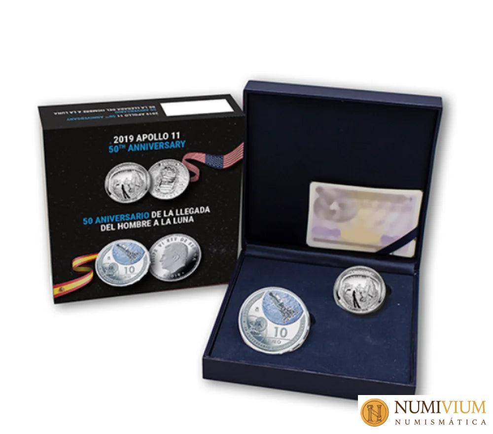 FNMT 2019. COLECCIÓN EEUU-ESPAÑA 50 ANIVERSARIO LLEGADA A LA LUNA. Plata