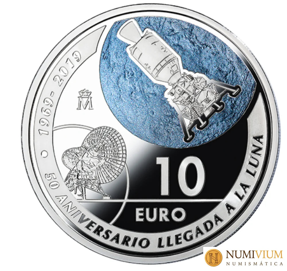 FNMT 2019. COLECCIÓN EEUU-ESPAÑA 50 ANIVERSARIO LLEGADA A LA LUNA. Plata